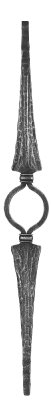 Barre décorative | longueur : 900 mm | matériau : 20x12 mm martelé | acier S235JR, brut