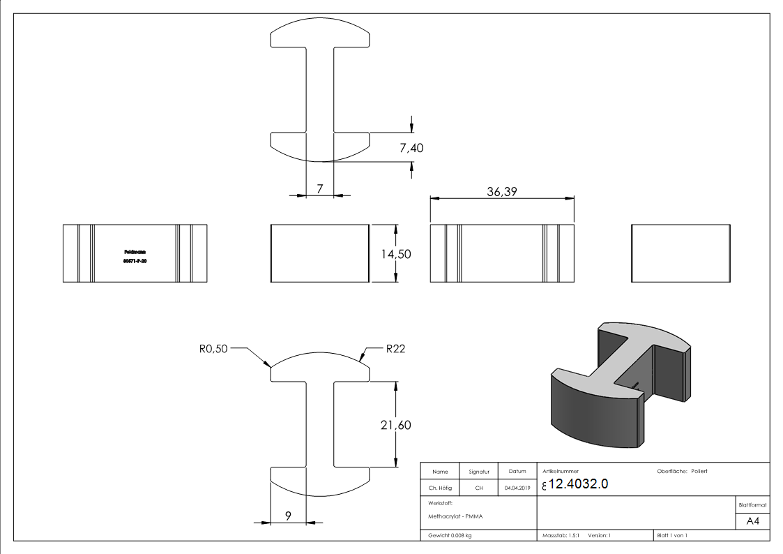 Aligneur de verre | pour verre : 20.76-21.52 mm | plastique PMMA