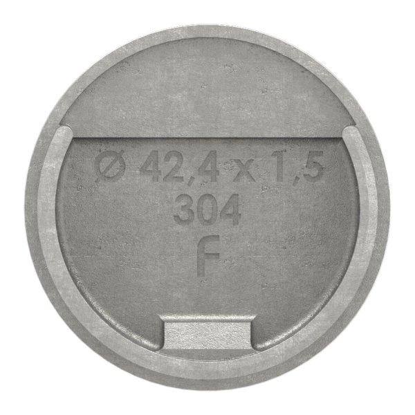 Endkappe - flache Ausfuehrung - fuer Nutrohr Ø 42-4 mm - V2A-12-2300.4
