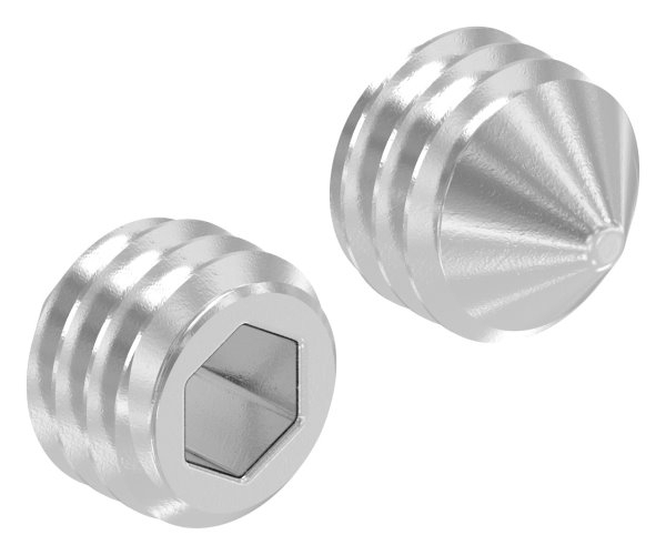Gewindestift V2A M6x6 DIN 914 - ISO 4027 mit Innensechskant Spitze-88-1158307-240.6