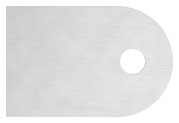 Anschweisslasche Edelstahl V2A 60 x 40 x 6 mm mit Bohrung Ø 9 mm geschliffen Korn 240-88-1154110-240G.L