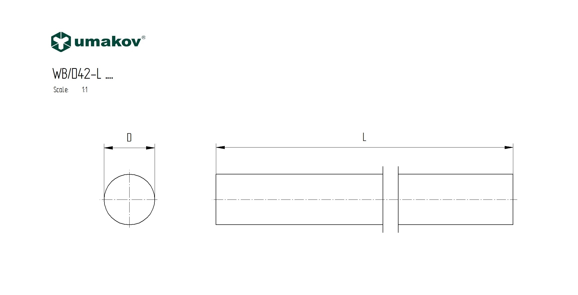 Holzhandlauf Buche roh Ø 42 mm L=3000 mm-89-11WBD42L3000-A.4