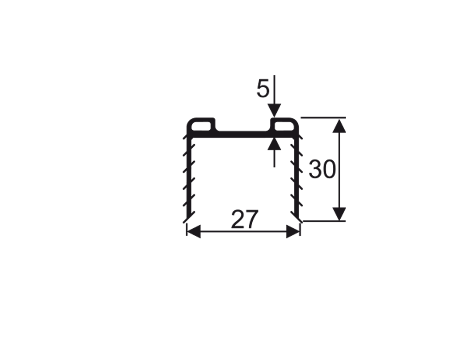 Dichtungsprofil Gummi Glas 20-76-21-52 mm fuer Nutrohr-89-11A195048222500-A.4