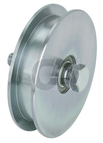 Schiebetorrolle verzinkt Ø 120 mm- Rillenbreite 21 mm- U-Rille- 2 Kugellager-88-11305-120.U
