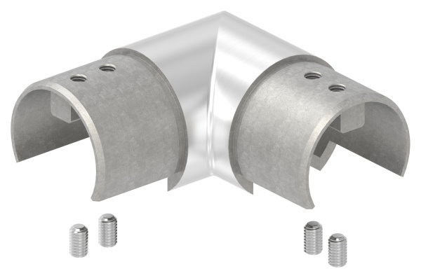 Verlaufsecke 90° - horizontal - fuer Nutrohr Ø 48-3 mm - V4A-12-2319.1