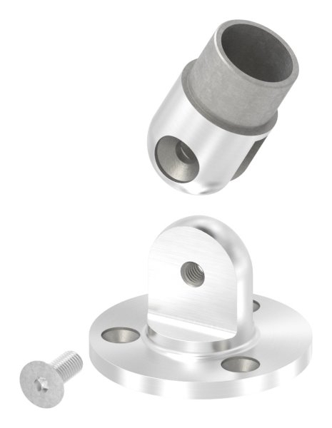 Wandhalter 90° flexibel fuer Rundrohr Ø 33-7x2-0 mm - V2A-11-3684.4