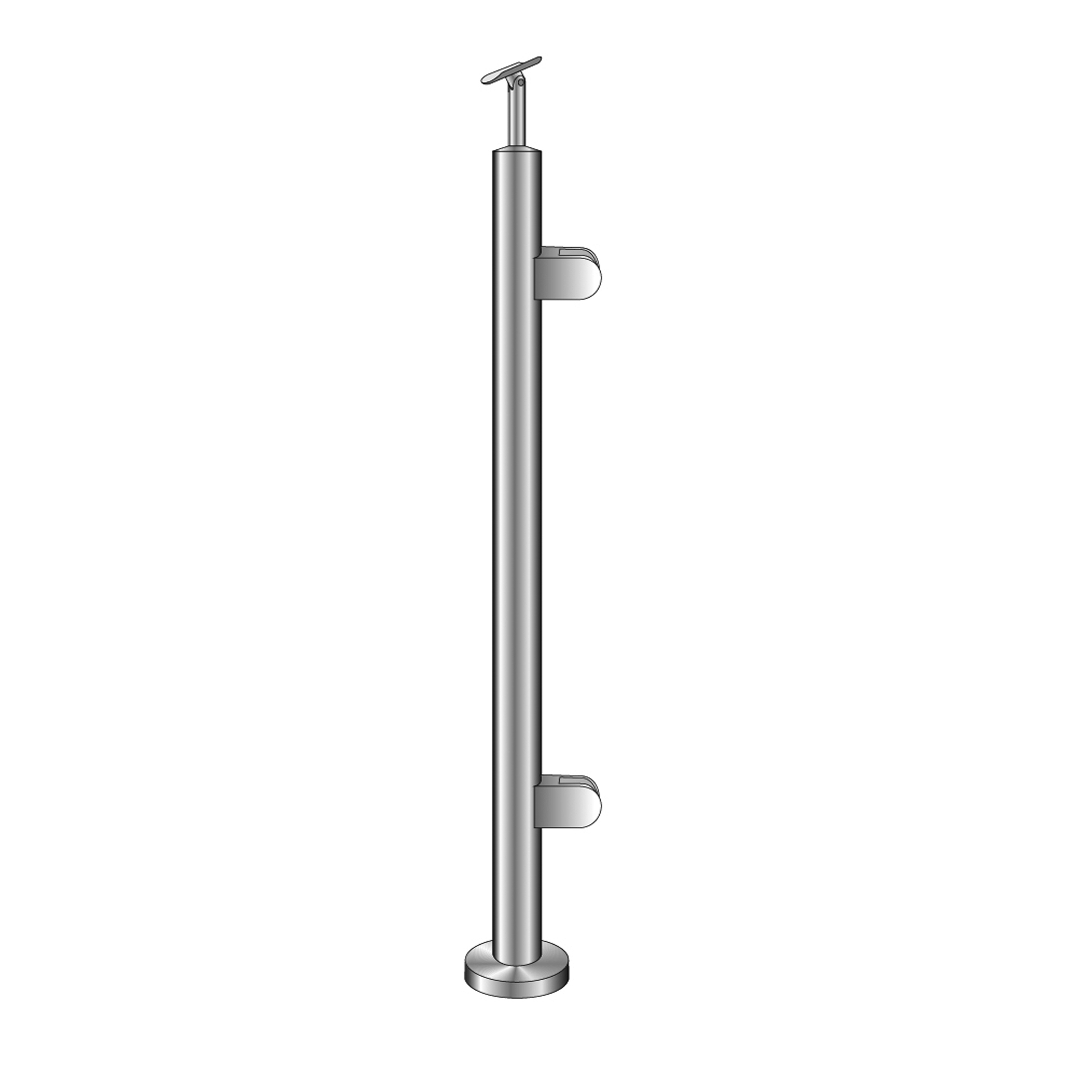 Gelaenderpfosten V2A 1100 mm- Glas 8-76 mm- Oberverankerung geschliffen-14-0033RG-A.4