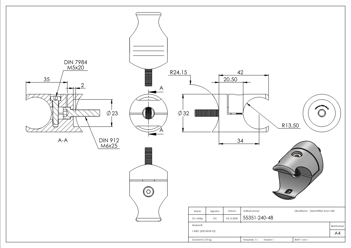 Support de tôle pour le serrage d'un profilé de 27mm de connexion : 48,3 mm