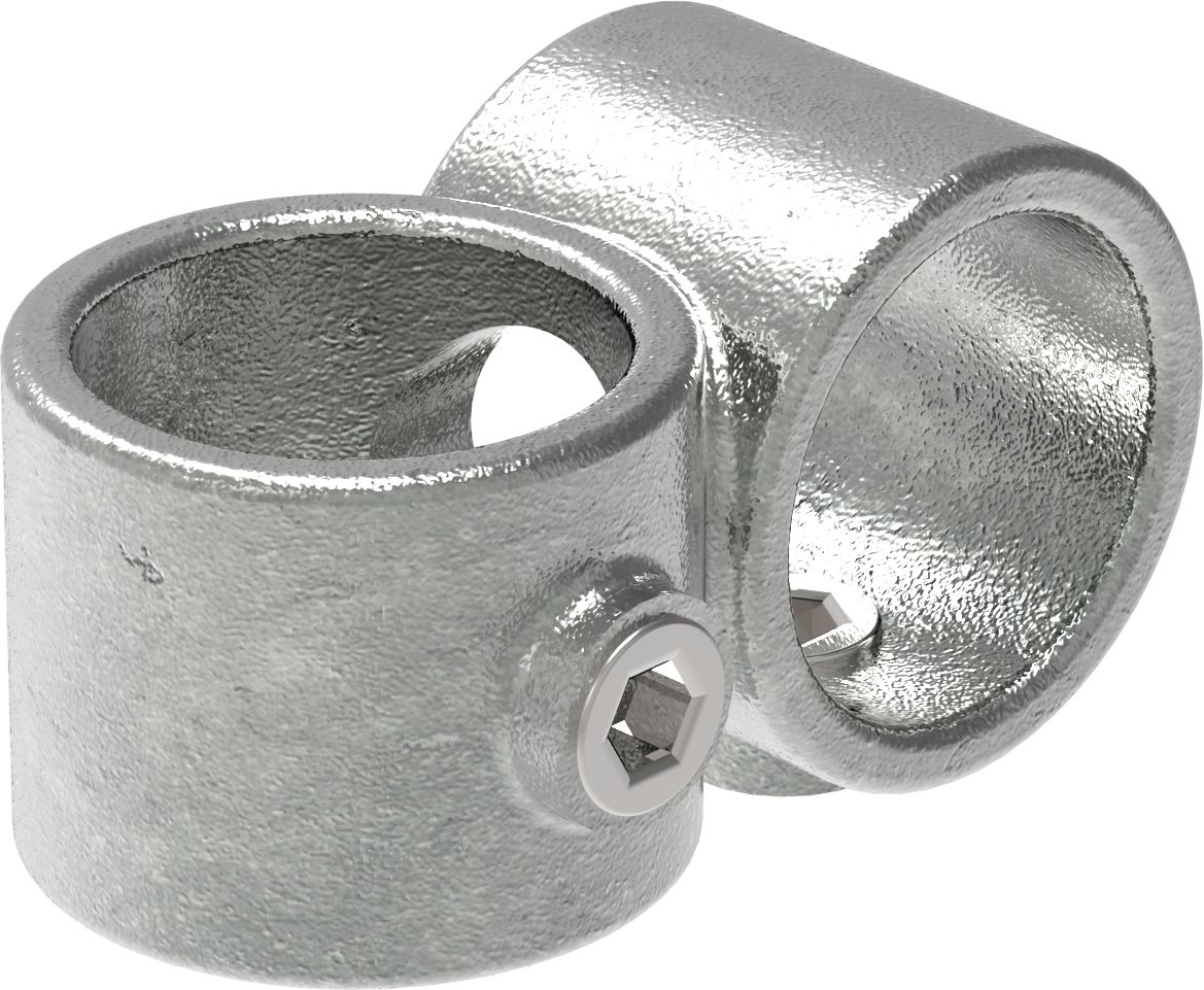 Rohrverbinder Kreuzstueck vorgesetzt 90° Ø 26-9 – 60-3 mm - Temperguss verzinkt - 161-161
