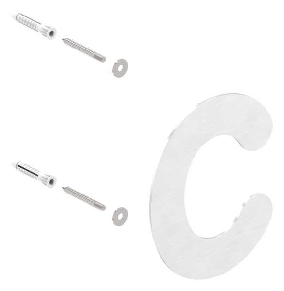 Lettre c | petite | Dimensions : 110 mm x 155 mm | V2A