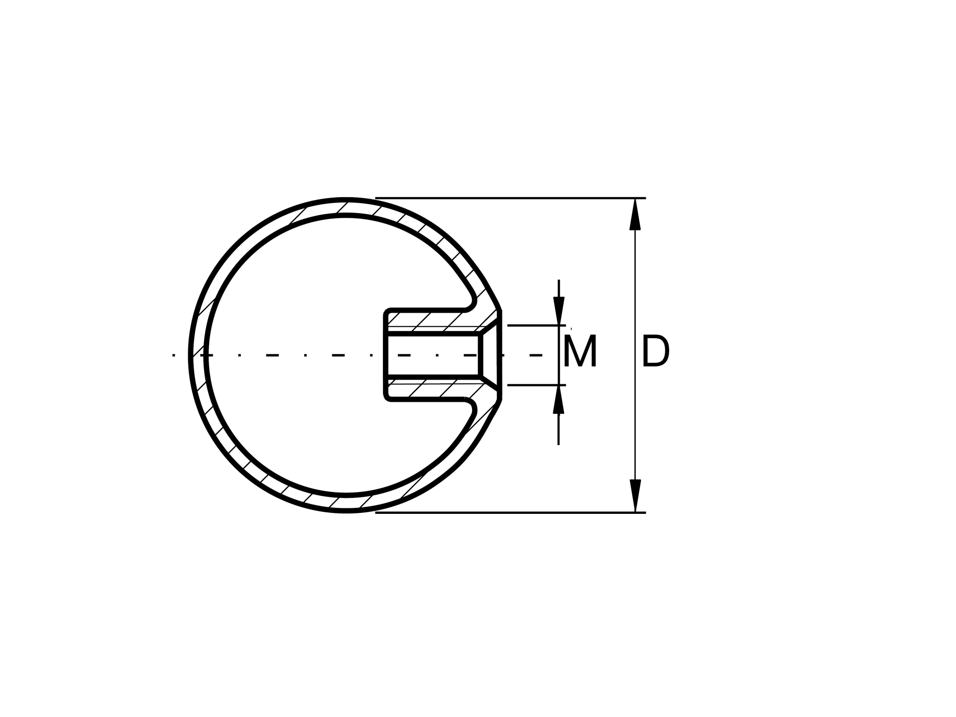 Endkappe Kugel Edelstahl AISI 304 D 120 mm M10 mit Schliff-89-11A0220120-A.4