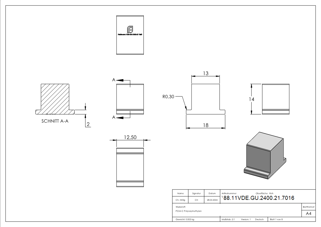 Montage-Set Glas 21-52mm eleganza canopy- fuer L- 2-405m-88-11VDE-GU-2400-21.7016