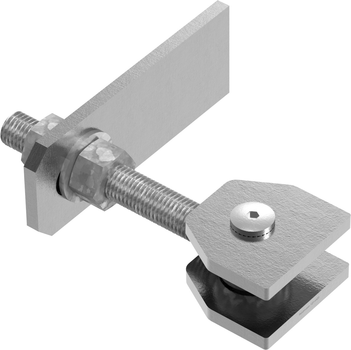 Charnière de portail M20 | réglable | patte à trous oblongs | acier (brut) S235JR