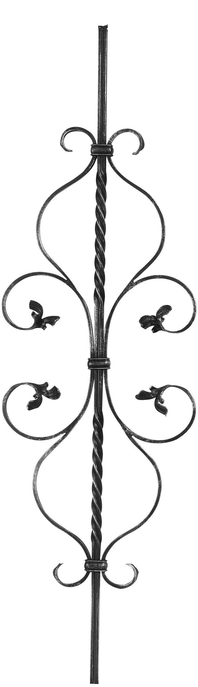 Barre décorative | longueur : 900 mm | matériau : 12x12 mm rainuré | acier S235JR, brut