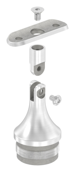 Stuetze mit Gelenk und Halteplatte fuer Rundrohr Ø 42-4 mm V2A-12-2156.4