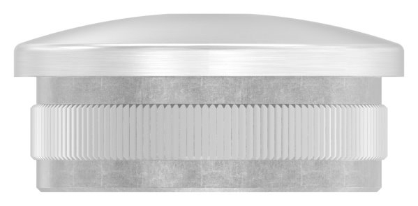 Einsteckkappe V4A Edelstahl fuer Rohr Ø 42-4 x 2-0 mm mit M8 Gewinde gewoelbt zum Einschlagen-11-5231.1