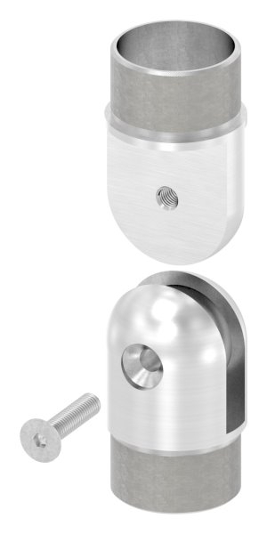 Pièce de charnière pour tube rond Ø 48.3x2.0 mm V2A