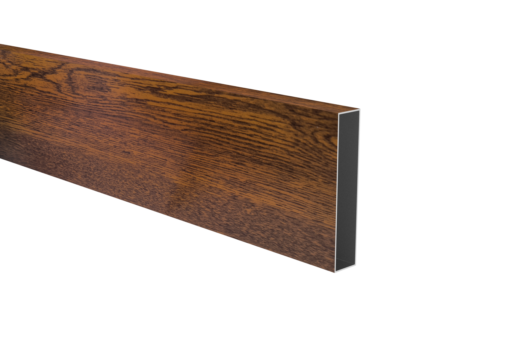 Zaunprofil Aluminium 20 x 100 x 1-1 mm 6-0 m Holzdekor DUNKLE WALNUSS W01-89.FGS20X100X116000W01