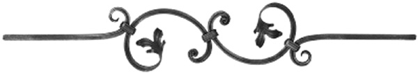 Barre décorative | longueur : 900 mm | matériau : 12x12 mm rainuré | acier S235JR, brut