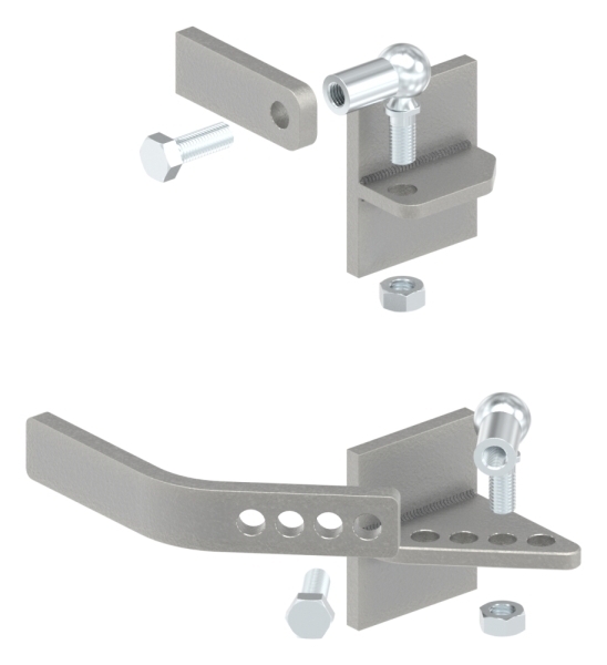 Ferrure de portail relevable f. fixer au poteau métallique