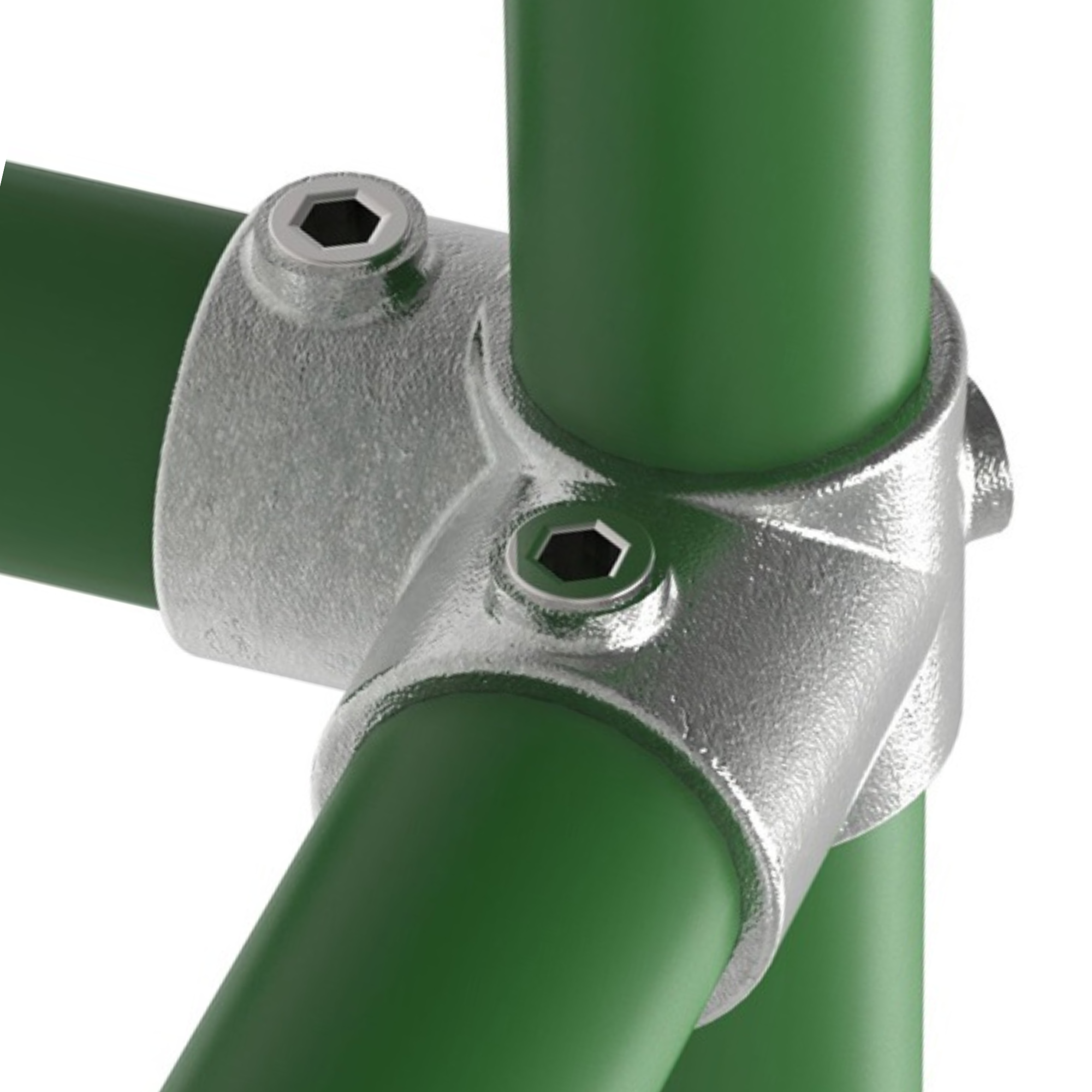 Rohrverbinder - Eckstueck durchgehend - 116T21 - 21-3 mm - 1-2- - Feuerverzinkt u. Elektrogalvanisiert-116T21