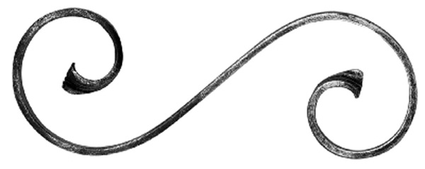 S-Schnecke - Masse- 260x100 mm - Material- 12x5mm - Stahl S235JR- roh-30-3704.8