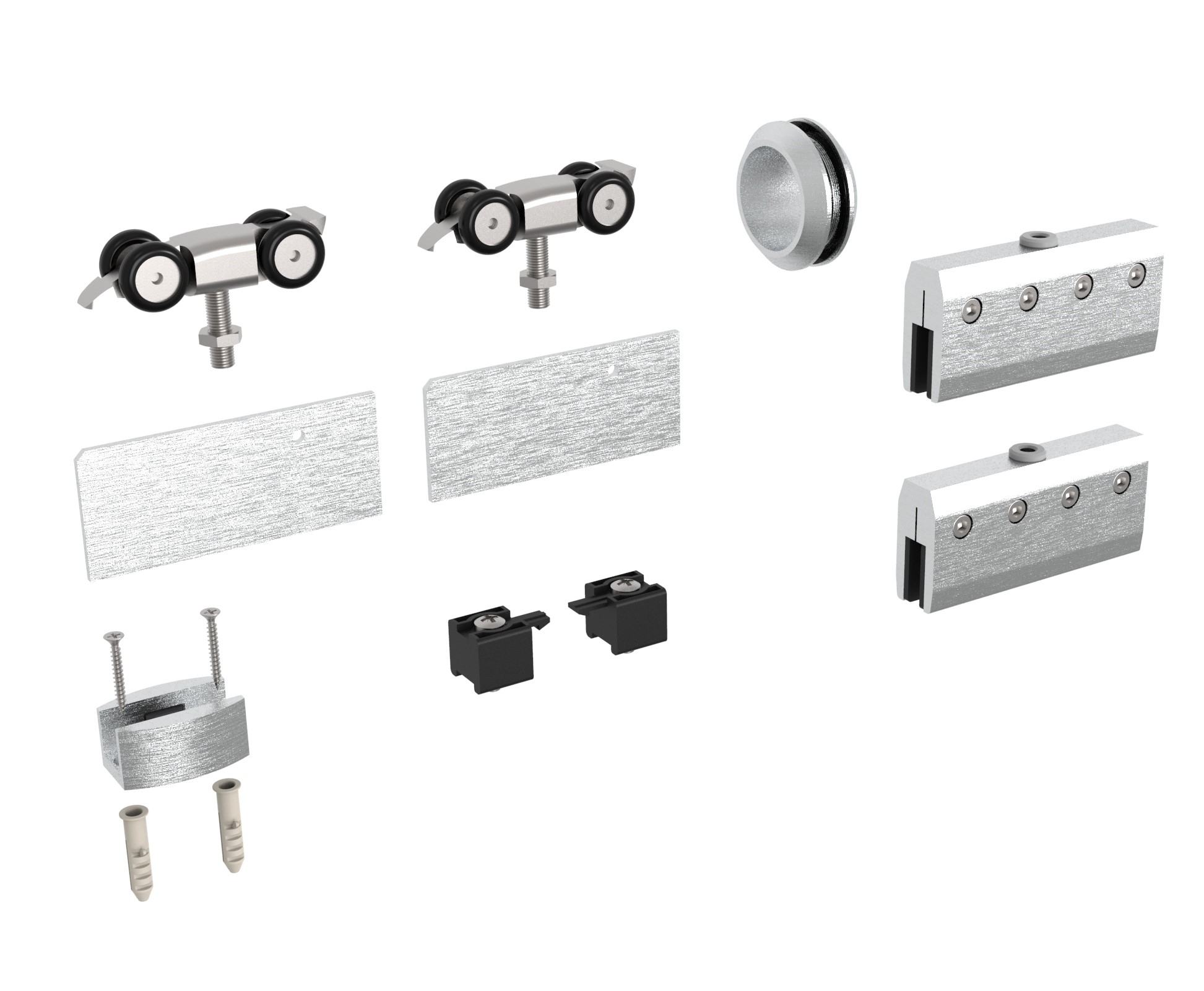 Glastuer Schiebetuersystem Oberfuehrung Aluminium 2000mm fuer 8-10mm Glas 90kg-89-11GSALP8102NESET-A.4