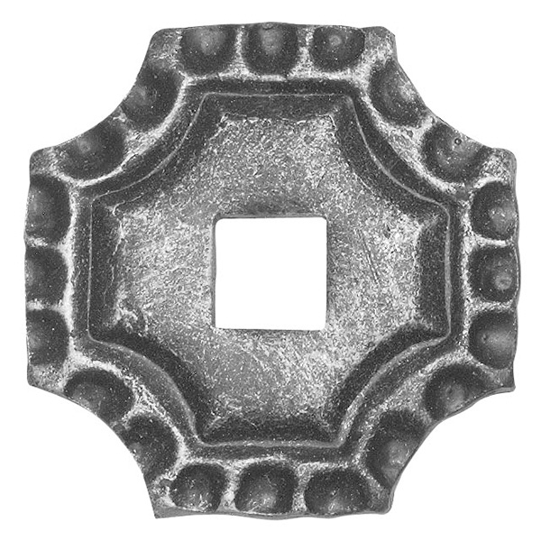 Rosette - Zierteil - quadratisch 75x75x5 mm - Stahl -Roh- S235JR-30-2641.8