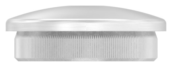 Bouchon légèrement bombé V2A matériau plein avec M8 pour Ø 42.4x2.6 mm