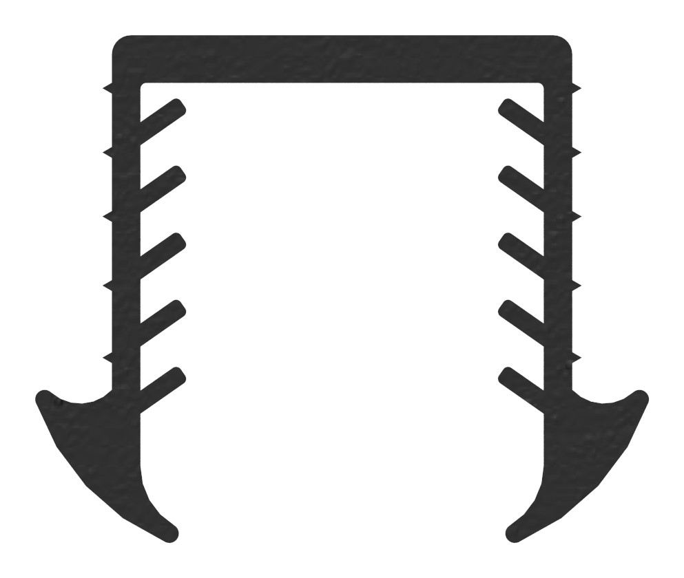 Caoutchouc pour rainure 24x24 mm pour verre 16.00 -18.76 mm