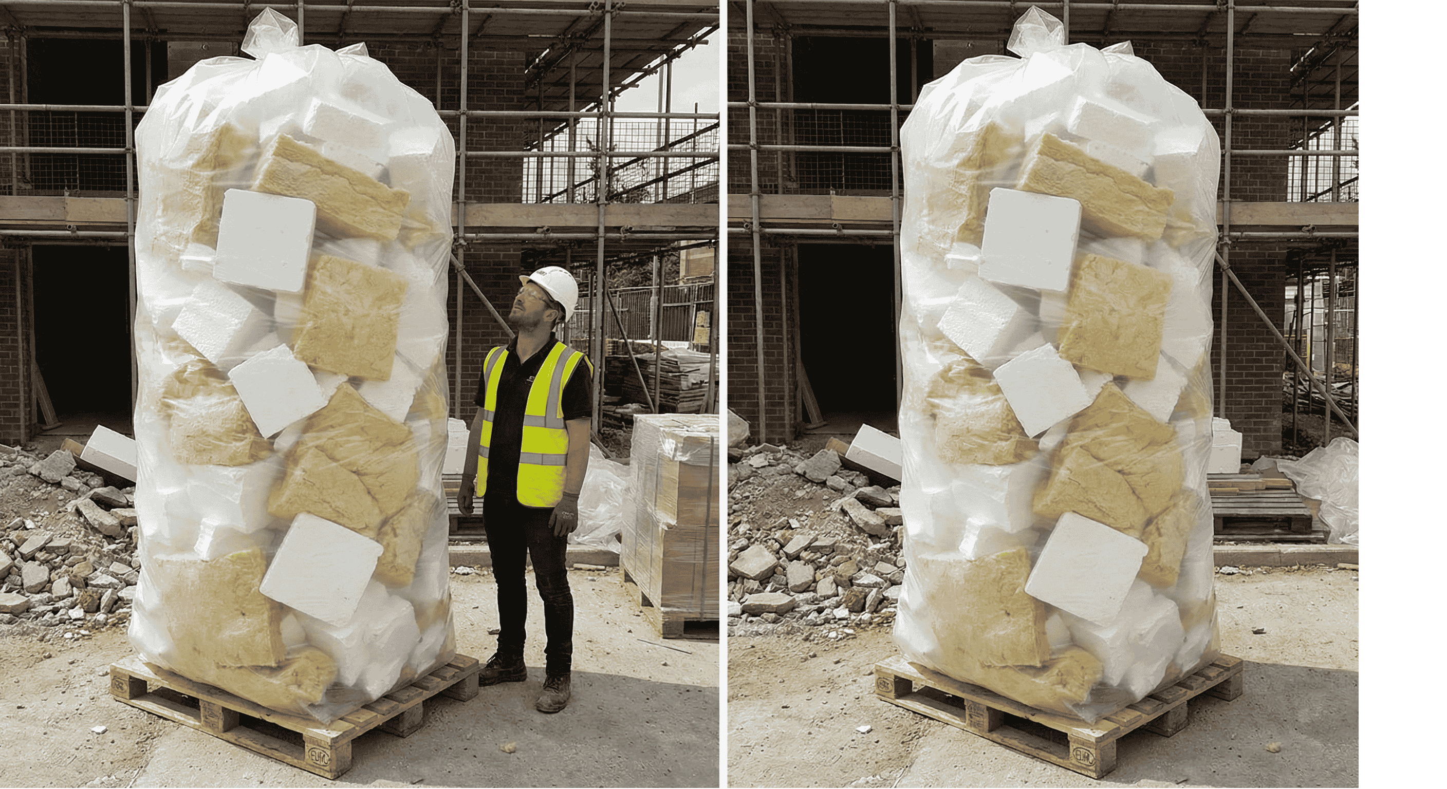 5x Schwerlastsaecke 1000 Liter 80my Transparent - Industrie Muellsaecke 230cm hoch - Fuer Bauschutt - Matratzen-1SFB800-500X230080_5