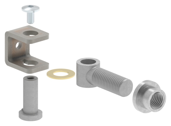 Charnière de portail M20 | réglable | soudable | acier (brut) S235JR