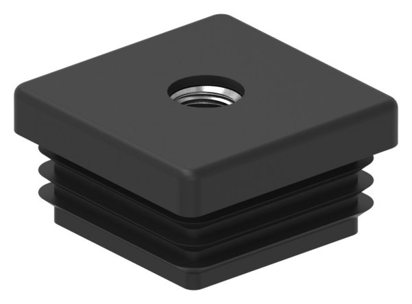 Capuchon en plastique pour tube carré 40x40mm, avec M10