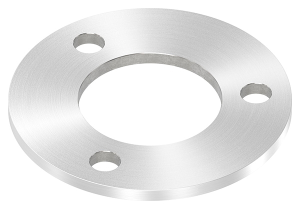 Plaque d'ancrage | Dimensions : 120x6 mm | Sol rond et trou central | V2A