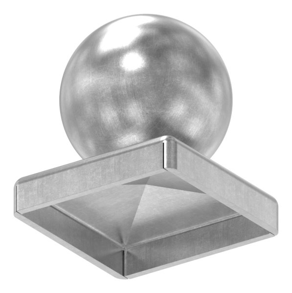 Pfeilerbedecker fuer Quadratrohr - 40x40 mm - mit Kugel Ø 40 mm - Stahl -Roh- S235JR-30-2451K.8