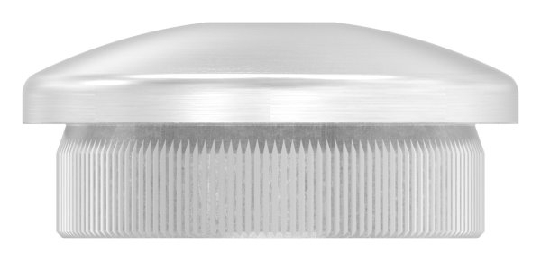 Bouchon légèrement incurvé V2A avec M8 pour Ø 33,7x2,6 m