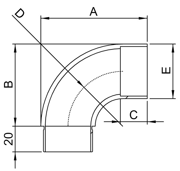Raccordement coudé à 90° pour tube rond Ø 42.4x2.0 mm V2A