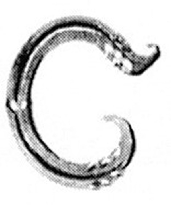 Lettre c | Petite | 100x80 mm | Acier (brut) S235JR
