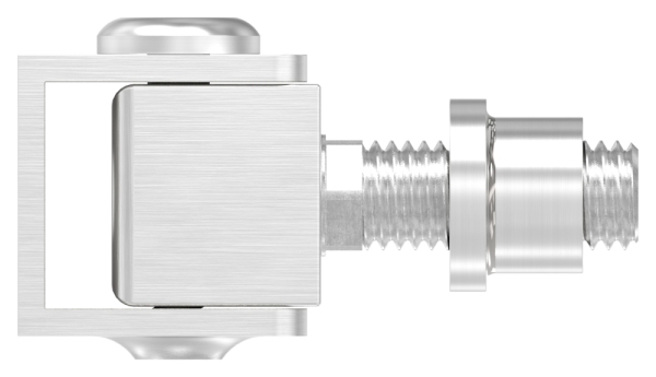 Charnière de portail réglable avec douille filetée M12, V2A