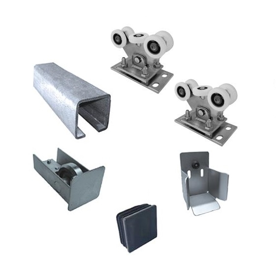 Schiebetor-Set freitragend Stahl verzinkt fr Profil 70x70 mm bis 4-5m - 300kg-89.SV70X70ZNCLASICNYLON