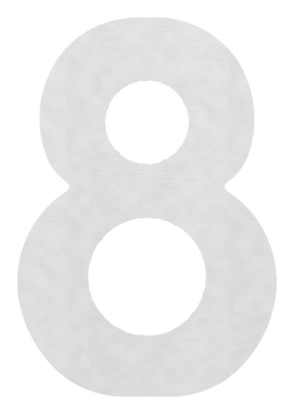 Hausnummer 8 - gross - Masse- 200 mm x 300 mm - V2A-11-8072.4