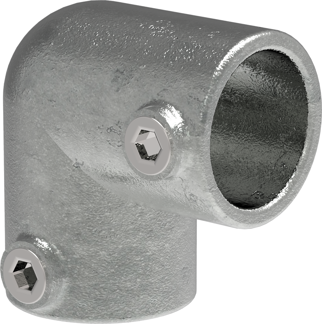 Raccord de tuyau | Coude 90° | 125T21 | 21,3 mm | 1/2" | Fonte malléable et électrozinguée