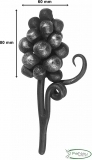 Weintraube - Masse- 60x80 mm - mit Rebe - Material- Ø 8 mm - Stahl S235JR- roh-30-2665.8