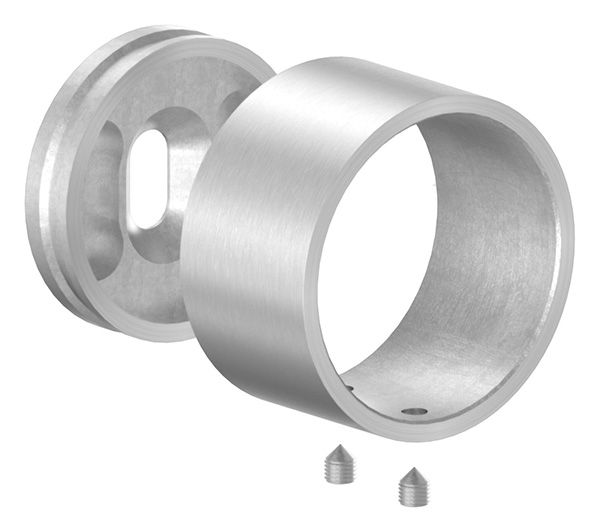 Raccord mural pour tube rond Ø 48,3 mm en V2A