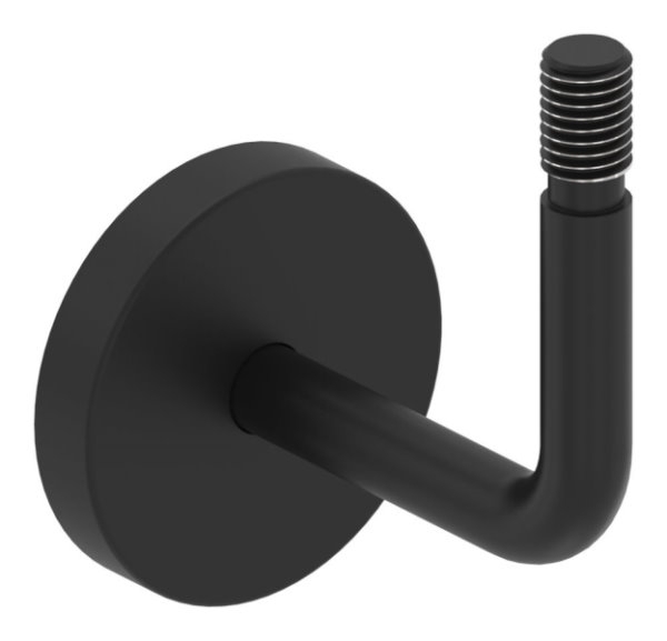 Handlaufhalter Aussengewinde inkl- Abdeckrosette -Ronde und Buegel verschweisst- V2A RAL 9005 matt-88-1150504-240-75.9005