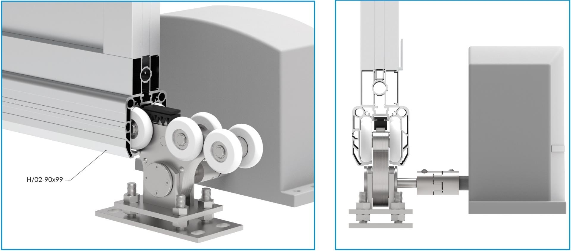 Fhrungsprofil Aluminium 90 x 99 mm L = 7000 mm roh-89-11H0290X99AL7000-A.4
