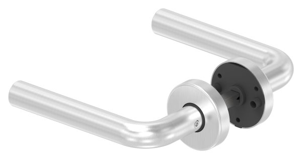 Tuerdrueckerpaar V2A  inkl- 8 mm Drueckerstift mit Abdeckrosette-11-3961.4