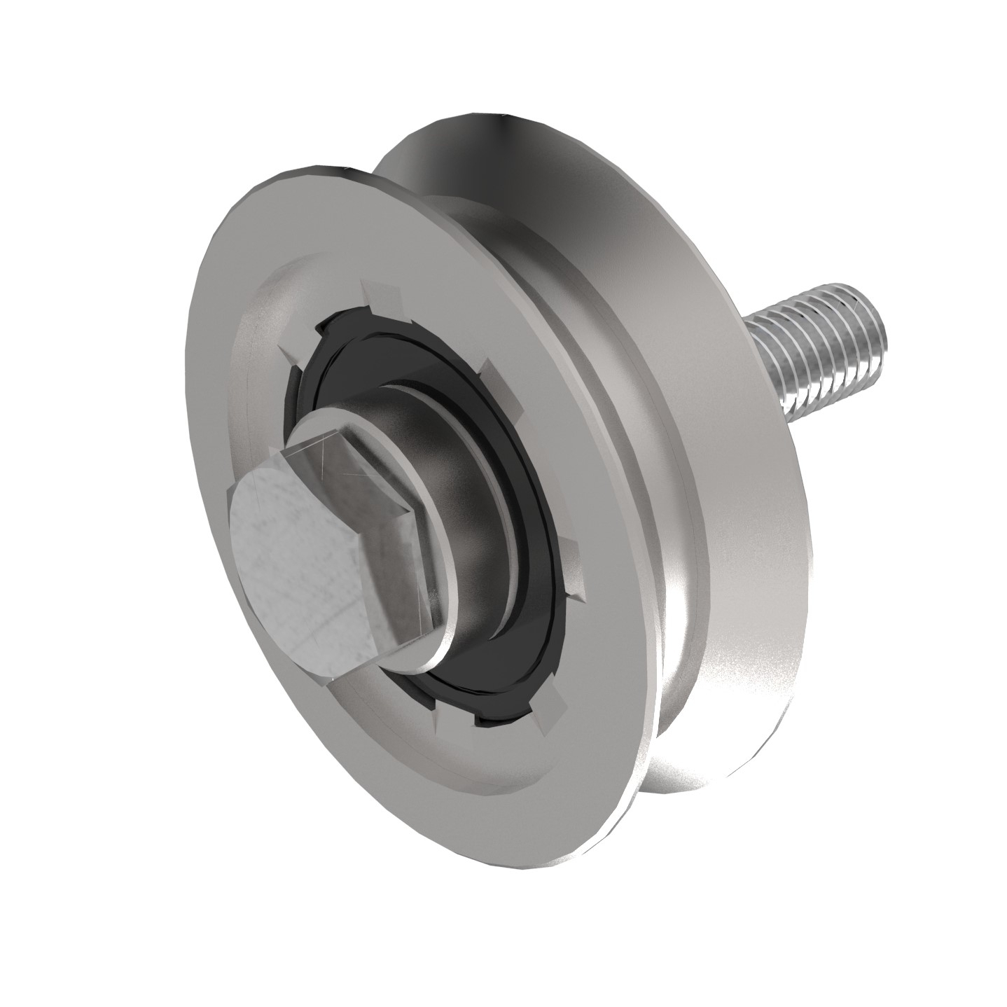 Schiebetorrolle Stahl verzinkt Ø 60 mm mit V-Rille fuer Tore bis 200 kg-89-11H06V60-A.4