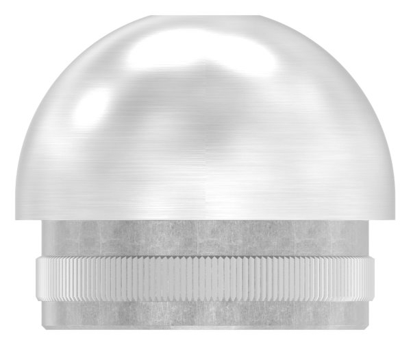 Einsteckkappe V2A Edelstahl fuer Rohr Ø 42-4 x 2-5 mm- M8 Gewinde- halbrund-88-1150270-240M8G.25