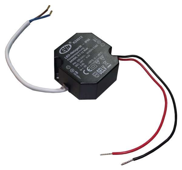 LED Netzteil Kunststoff 24V 12W IP65-88-11LED-T-IP65.12W